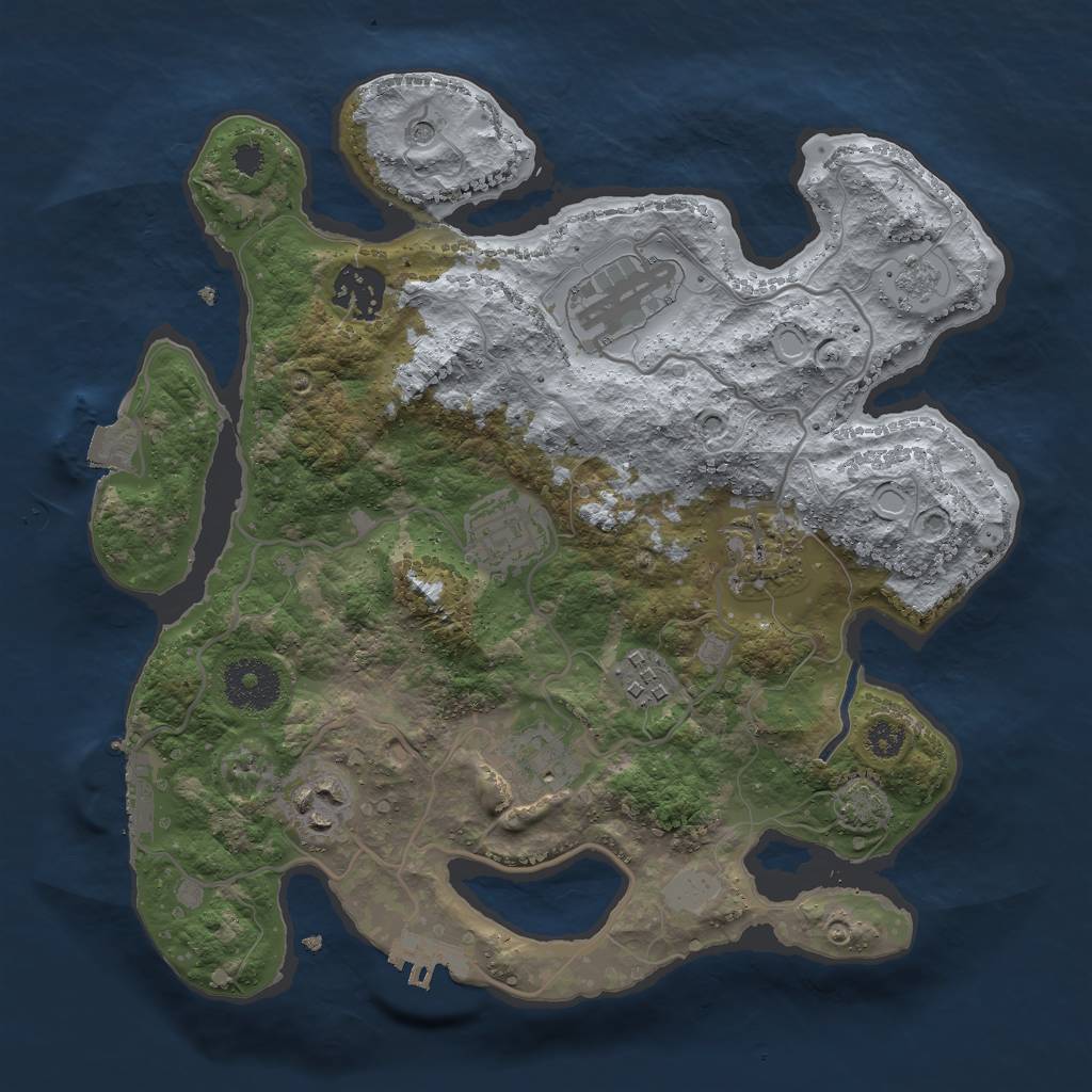 Rust Map: Procedural Map, Size: 3000, Seed: 618330530, 15 Monuments