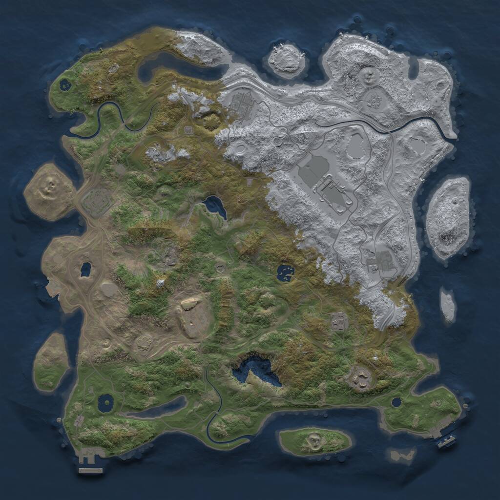 Rust Map: Procedural Map, Size: 4250, Seed: 2062423717, 15 Monuments