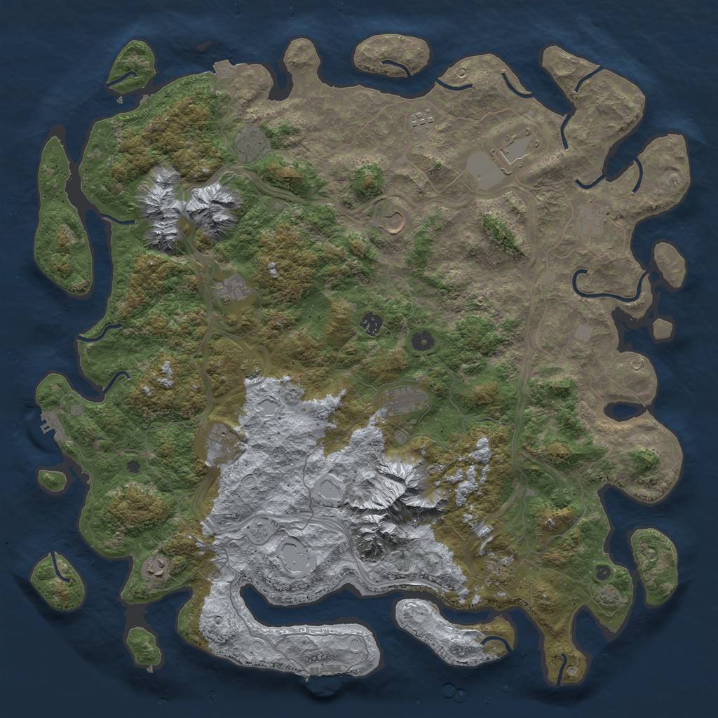 Rust Map: Procedural Map, Size: 5000, Seed: 1538307759, 19 Monuments