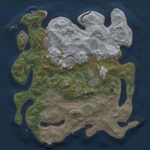 Thumbnail Rust Map: Procedural Map, Size: 3900, Seed: 91137376, 19 Monuments