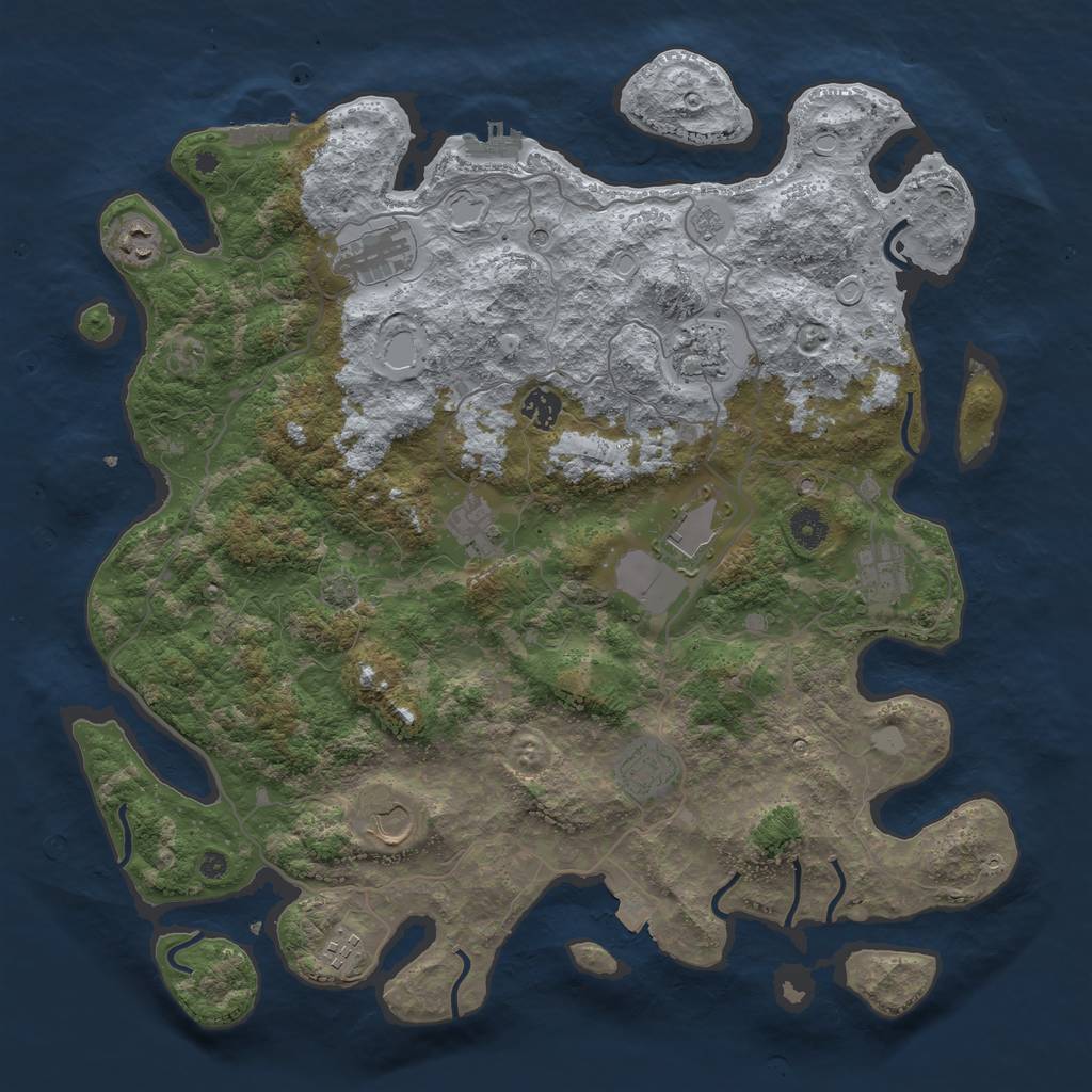 Rust Map: Procedural Map, Size: 4200, Seed: 98989898, 18 Monuments