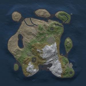 Thumbnail Rust Map: Procedural Map, Size: 2500, Seed: 155381, 6 Monuments