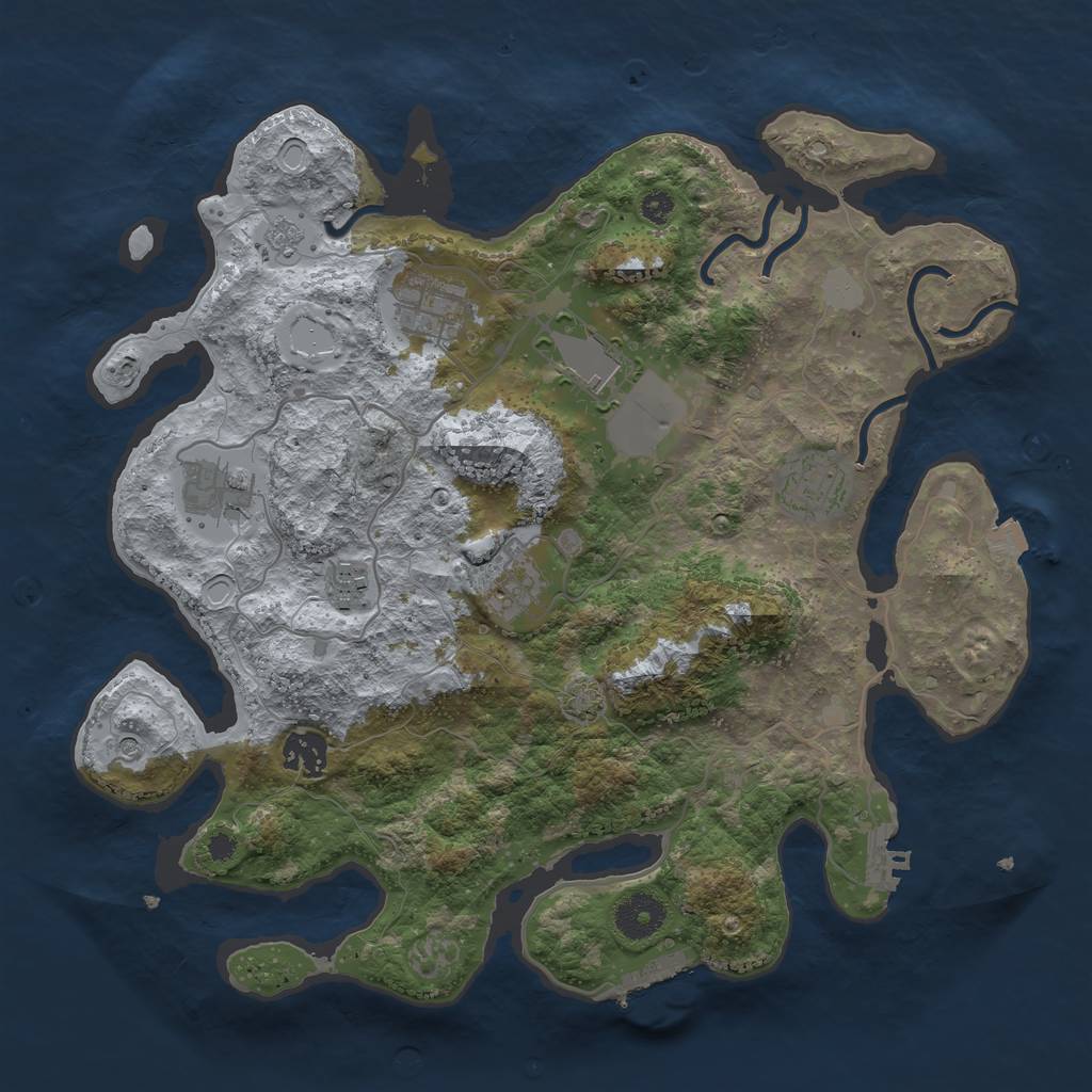 Rust Map: Procedural Map, Size: 3500, Seed: 8915046, 15 Monuments