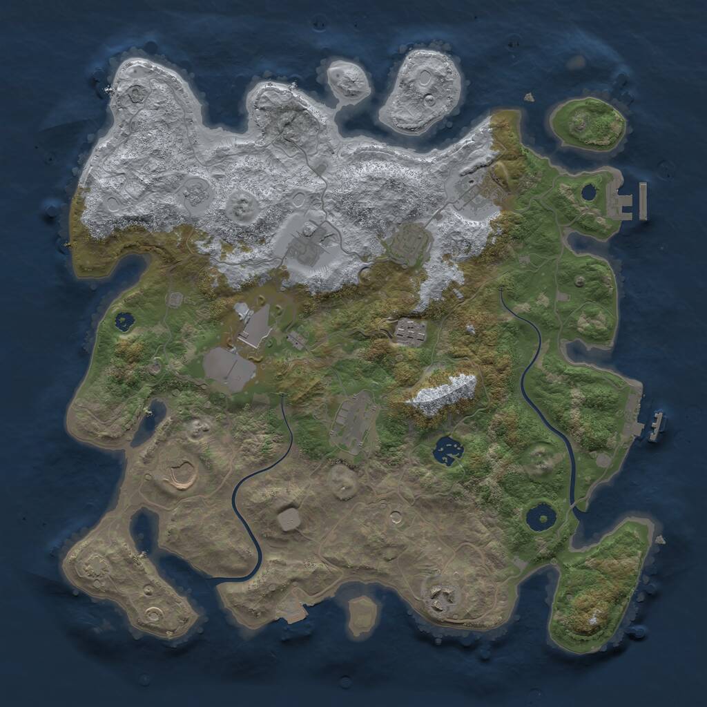 Rust Map: Procedural Map, Size: 3750, Seed: 60360835, 15 Monuments