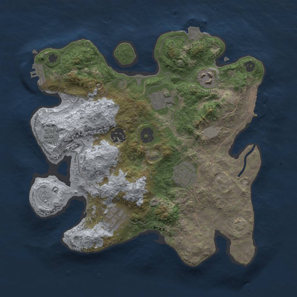 Rust Map: Procedural Map, Size: 3000, Seed: 210164990, 13 Monuments