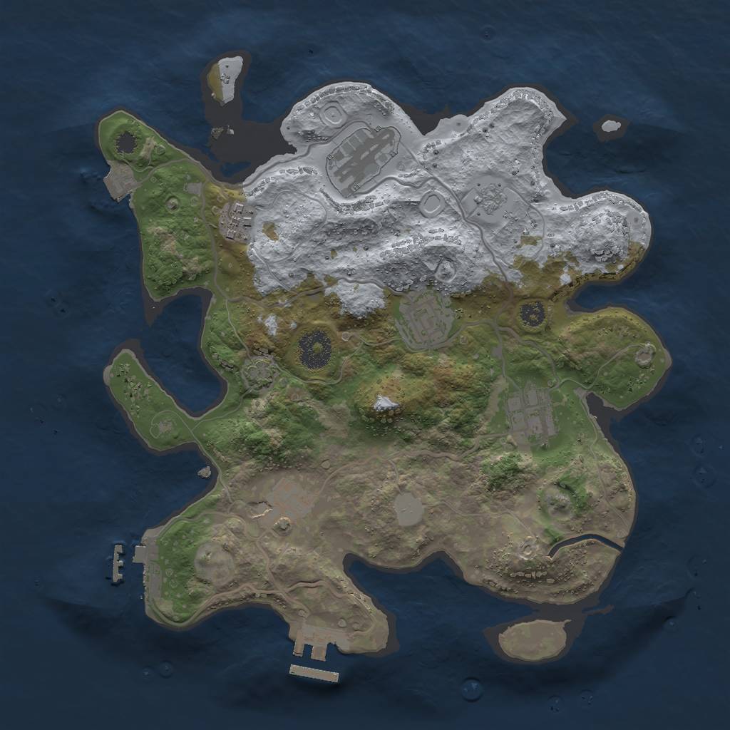 Rust Map: Procedural Map, Size: 3000, Seed: 11706, 12 Monuments