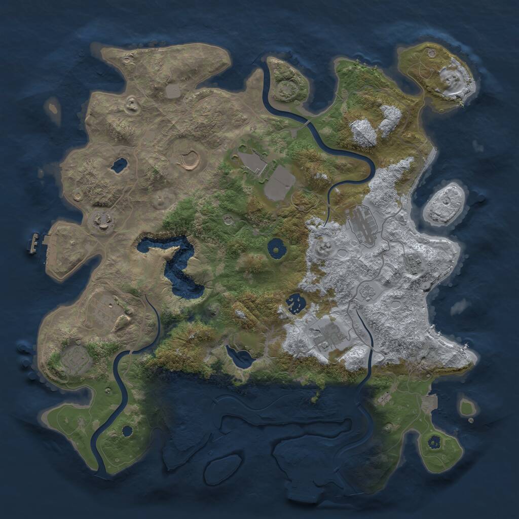 Rust Map: Procedural Map, Size: 4000, Seed: 63282971, 15 Monuments