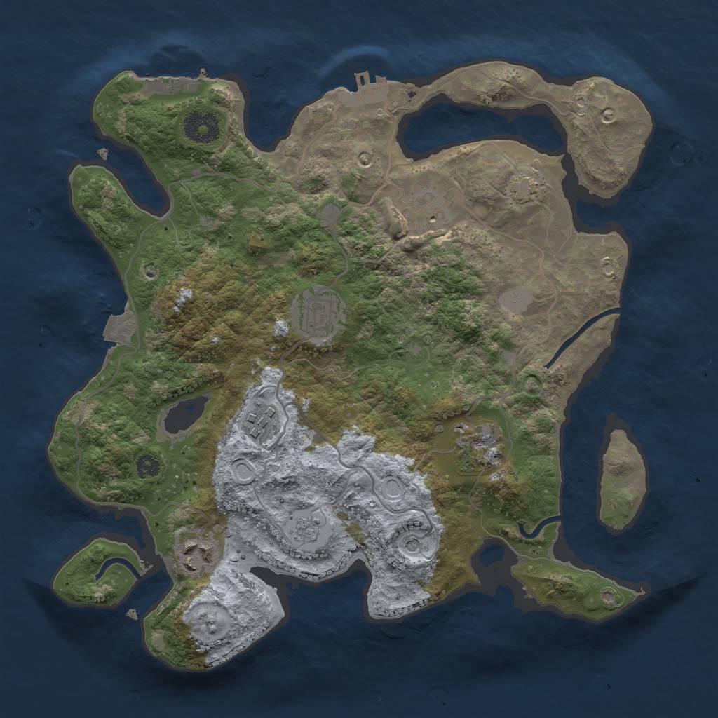 Rust Map: Procedural Map, Size: 3100, Seed: 53150028, 13 Monuments