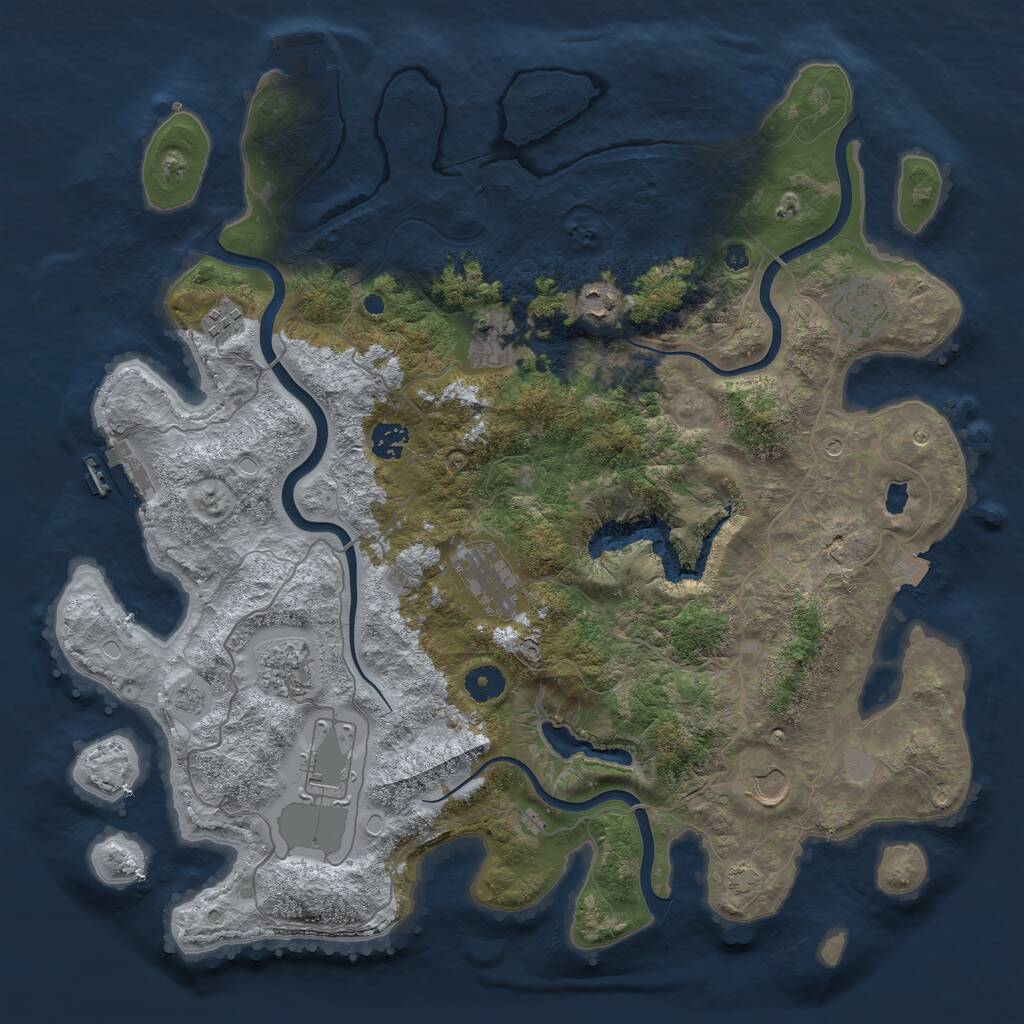 Rust Map: Procedural Map, Size: 4100, Seed: 24772264, 15 Monuments