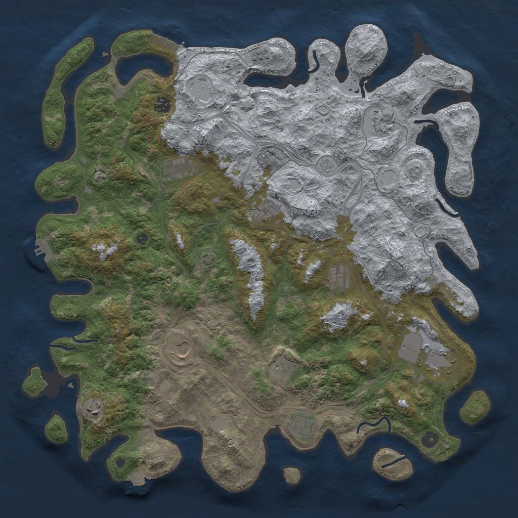 Rust Map: Procedural Map, Size: 4700, Seed: 1551939657, 19 Monuments