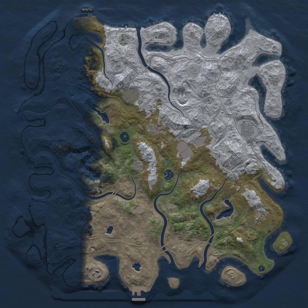 Rust Map: Procedural Map, Size: 4700, Seed: 1551939657, 14 Monuments