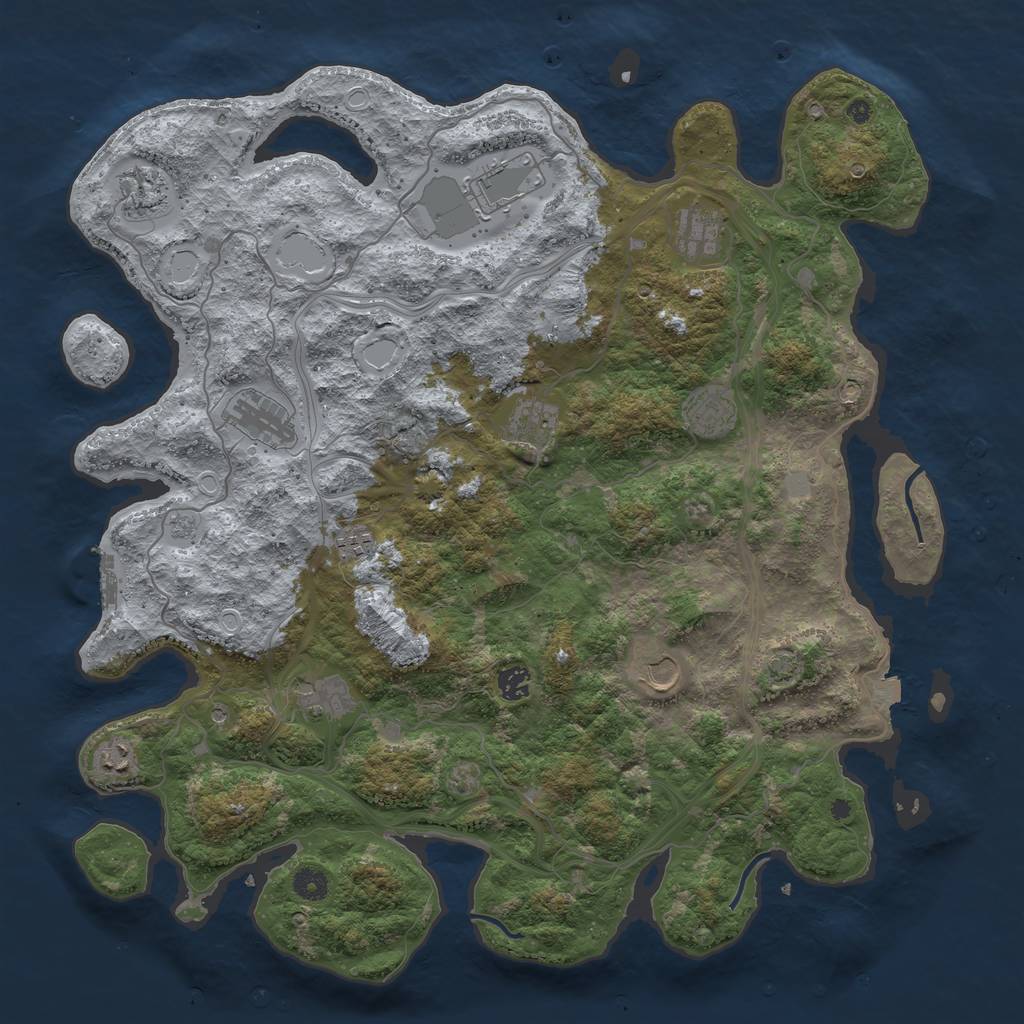 Rust Map: Procedural Map, Size: 4500, Seed: 1522546112, 18 Monuments