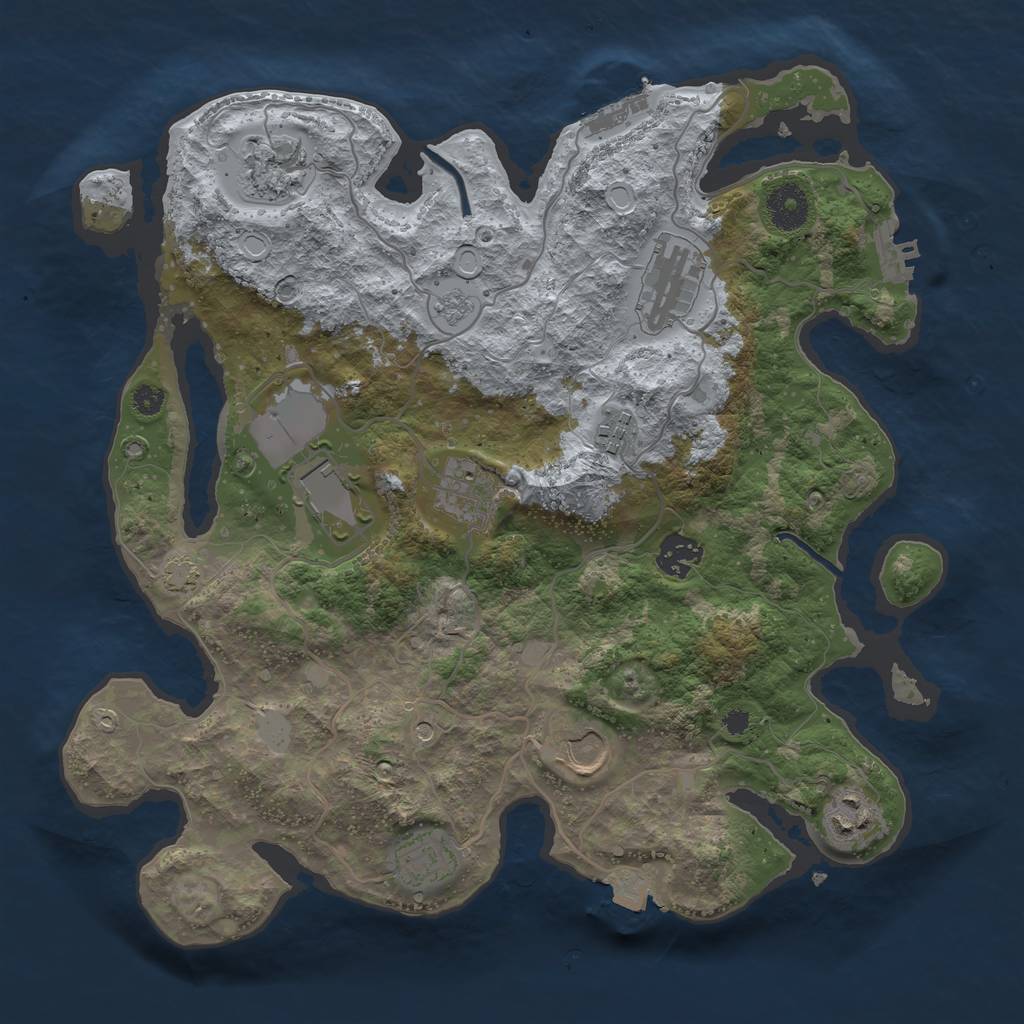 Rust Map: Procedural Map, Size: 3500, Seed: 541573760, 17 Monuments