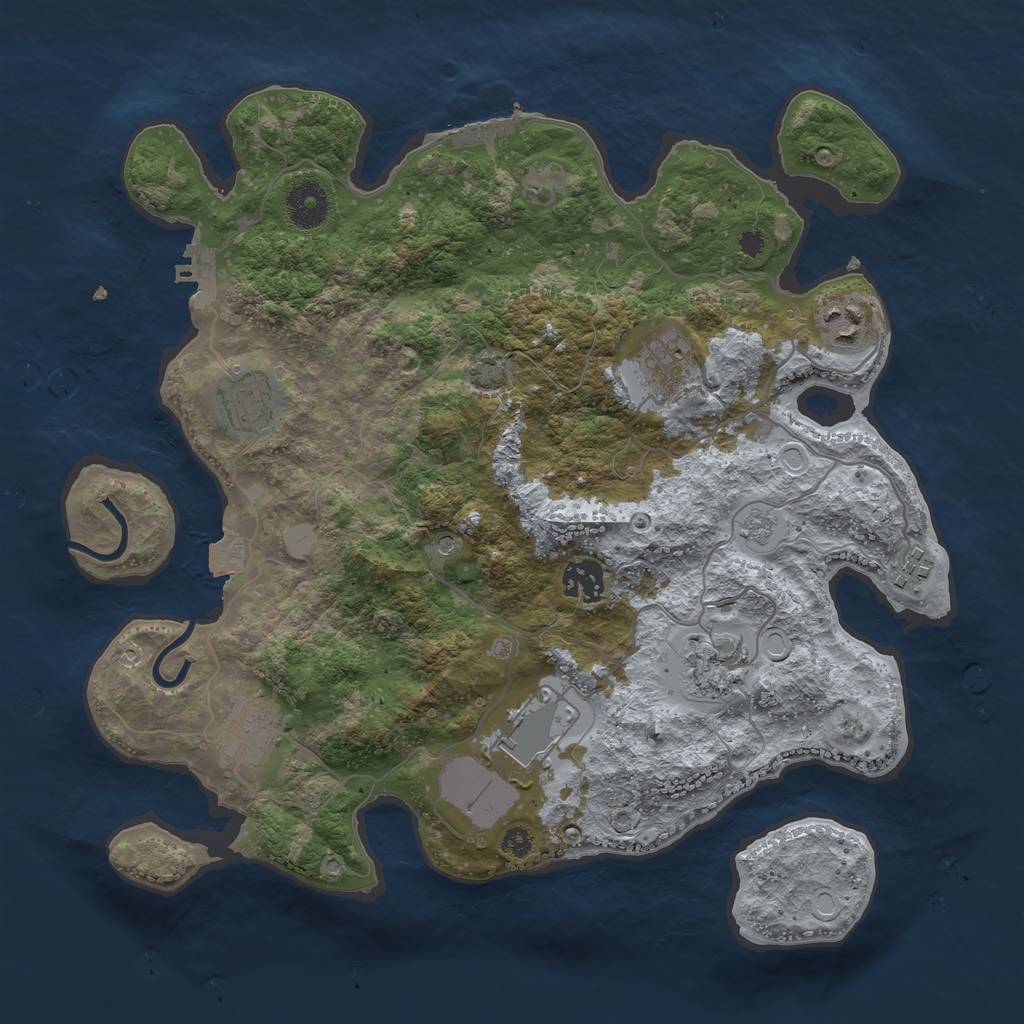 Rust Map: Procedural Map, Size: 3500, Seed: 359524808, 16 Monuments