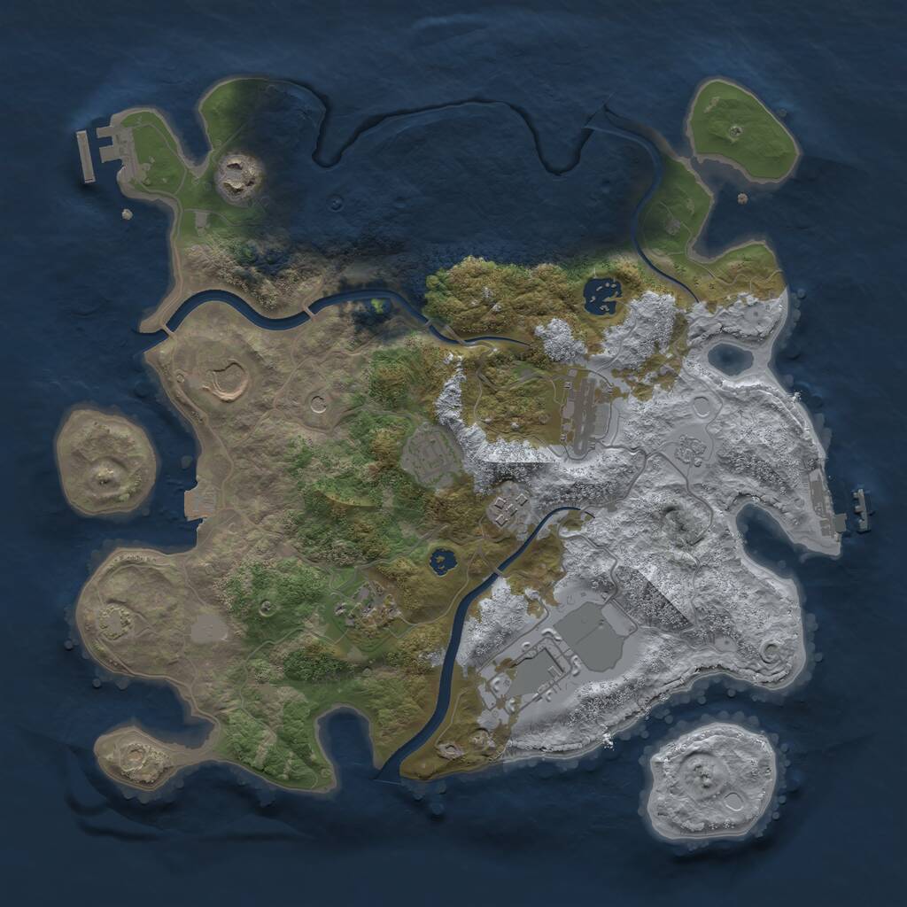 Rust Map: Procedural Map, Size: 3500, Seed: 359524808, 14 Monuments