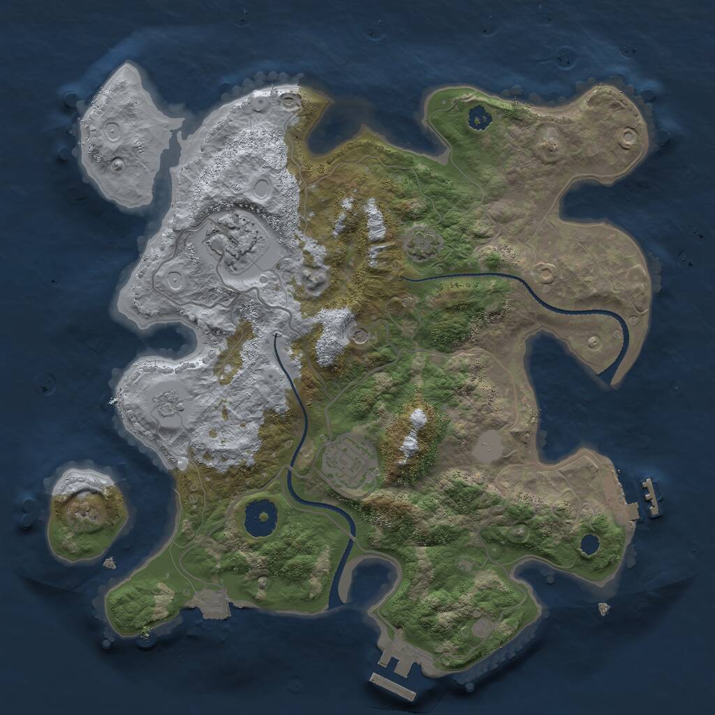 Rust Map: Procedural Map, Size: 3000, Seed: 31769, 8 Monuments