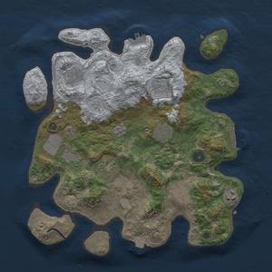 Thumbnail Rust Map: Procedural Map, Size: 3500, Seed: 1410164350, 16 Monuments