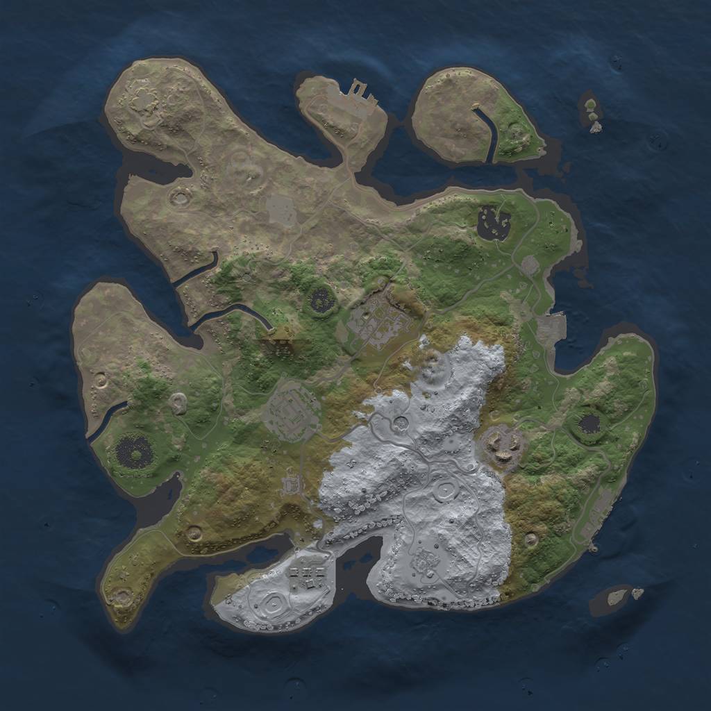 Rust Map: Procedural Map, Size: 3000, Seed: 52137, 13 Monuments