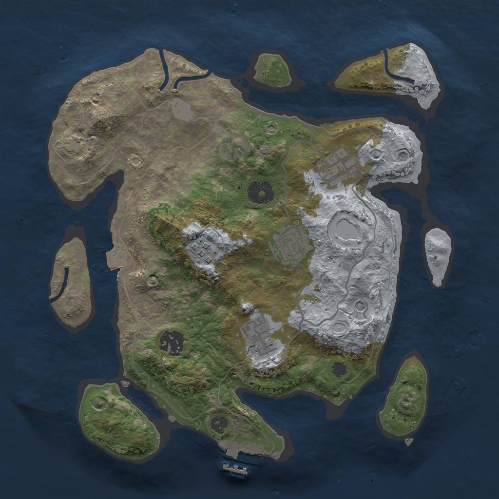 Rust Map: Procedural Map, Size: 3000, Seed: 1529510985, 11 Monuments