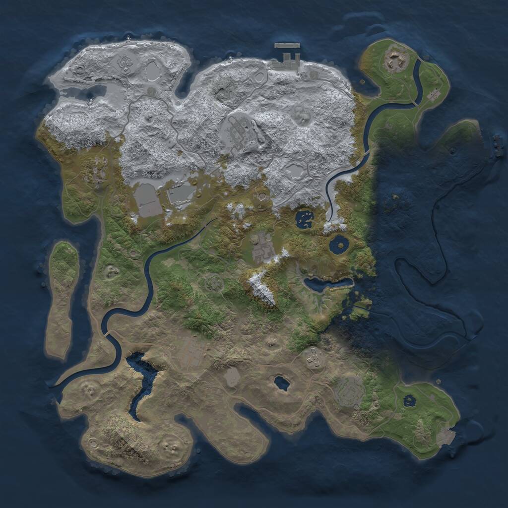 Rust Map: Procedural Map, Size: 4000, Seed: 664905159, 15 Monuments