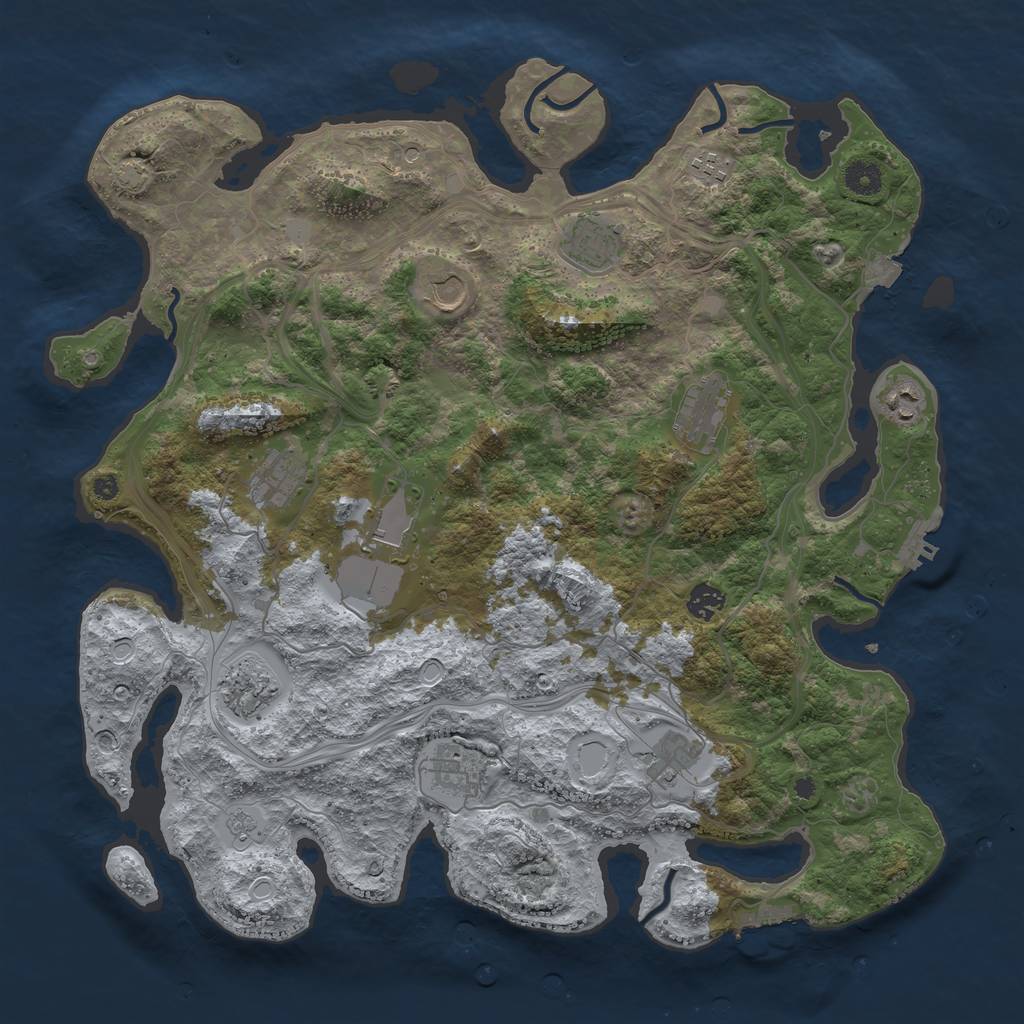Rust Map: Procedural Map, Size: 4250, Seed: 1818532180, 19 Monuments