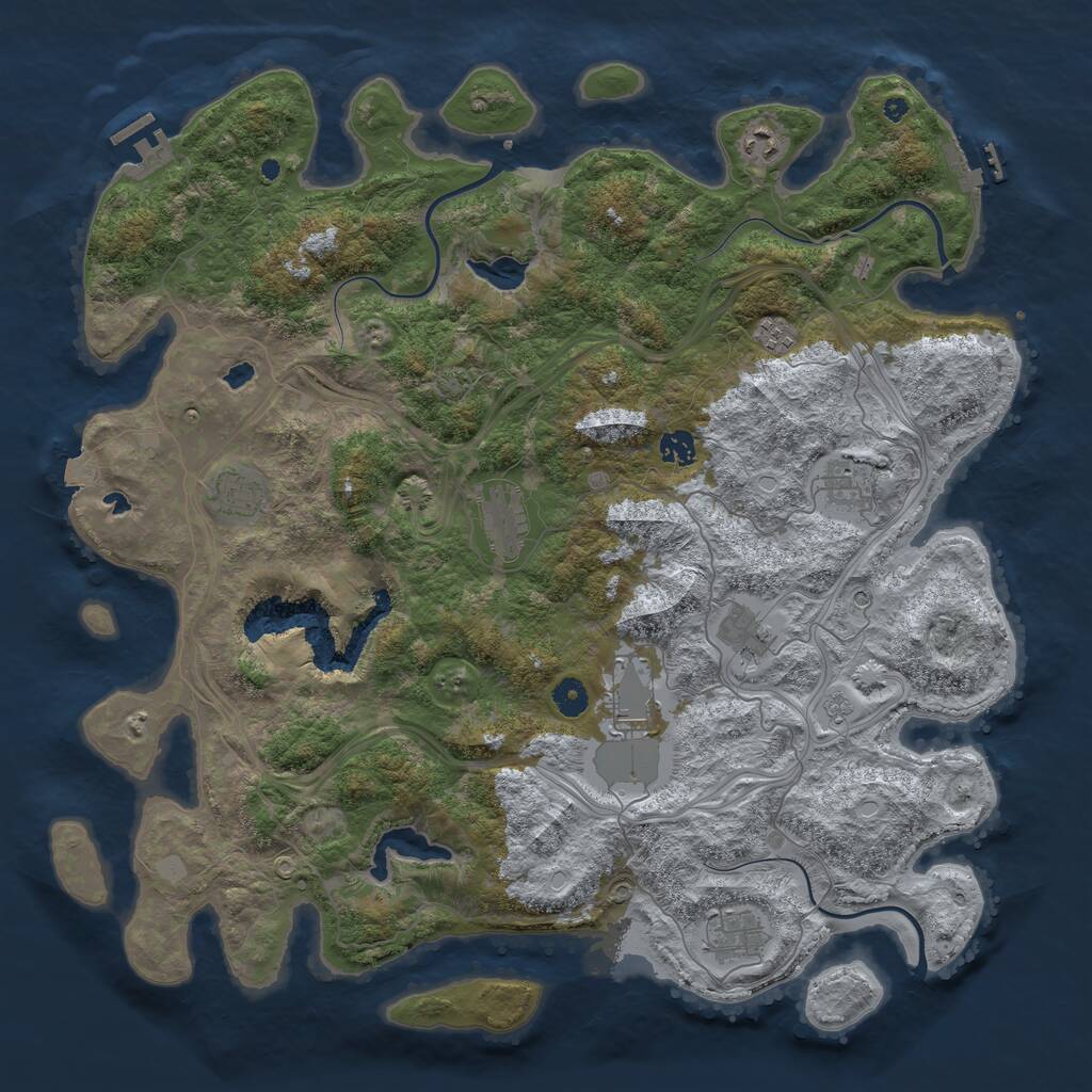Rust Map: Procedural Map, Size: 4500, Seed: 344641291, 15 Monuments