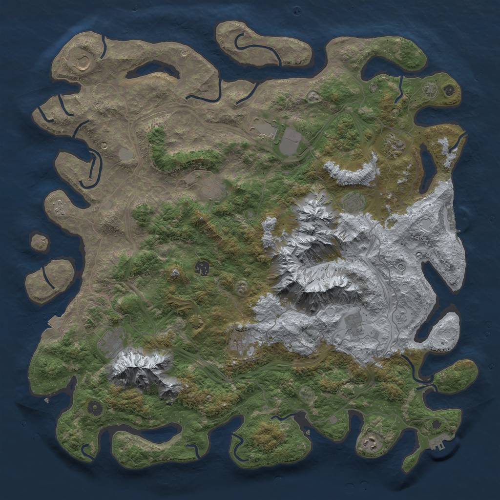 Rust Map: Procedural Map, Size: 5000, Seed: 1708825135, 19 Monuments