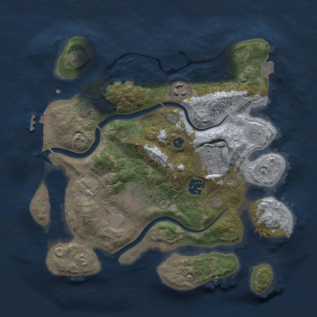 Rust Map: Procedural Map, Size: 3000, Seed: 1472786028, 9 Monuments