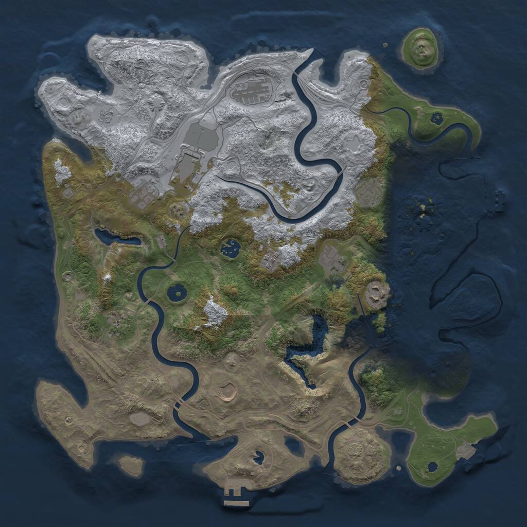 Rust Map: Procedural Map, Size: 4250, Seed: 671427510, 16 Monuments