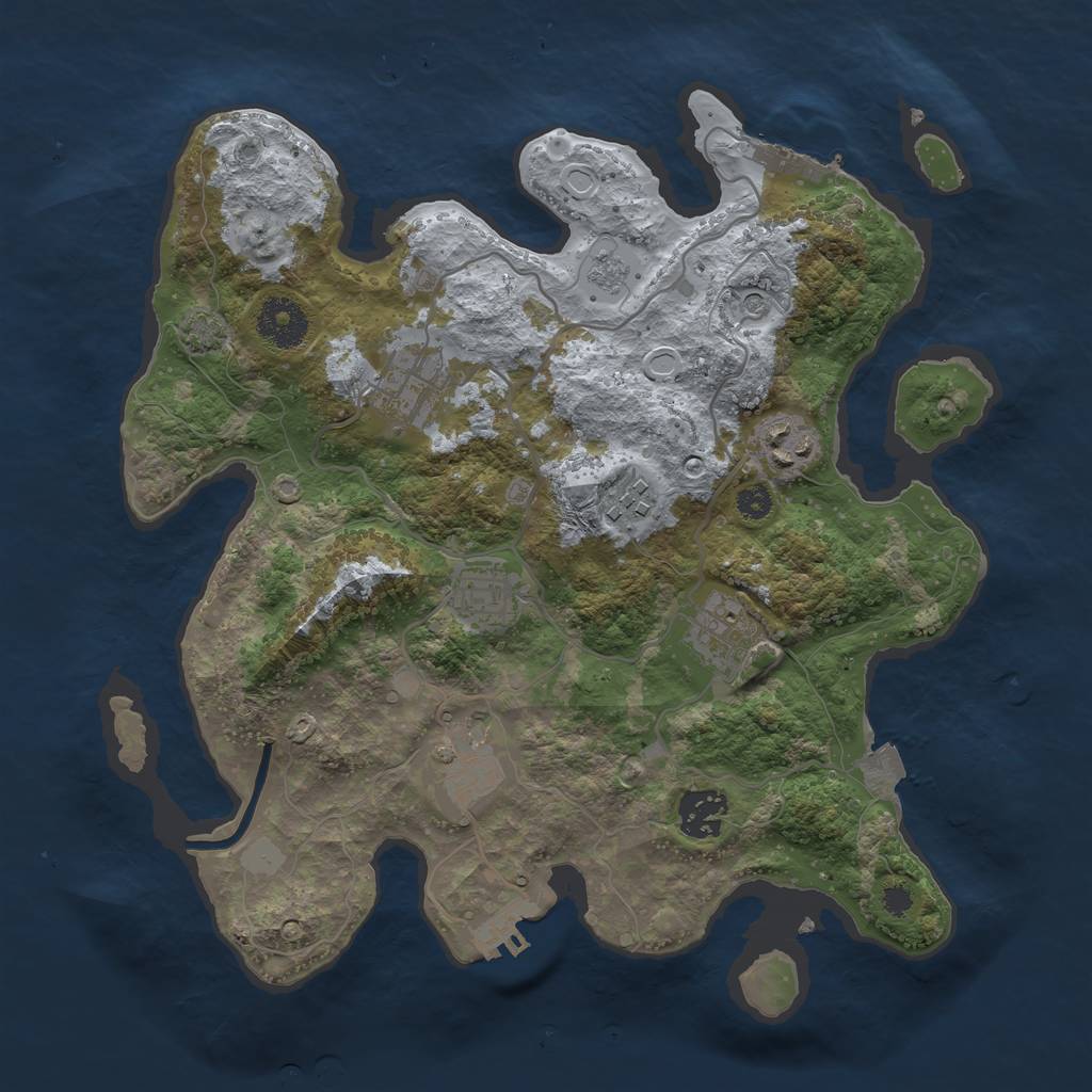 Rust Map: Procedural Map, Size: 3250, Seed: 172559800, 15 Monuments