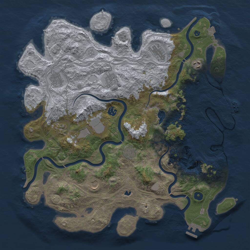 Rust Map: Procedural Map, Size: 4250, Seed: 2277, 16 Monuments