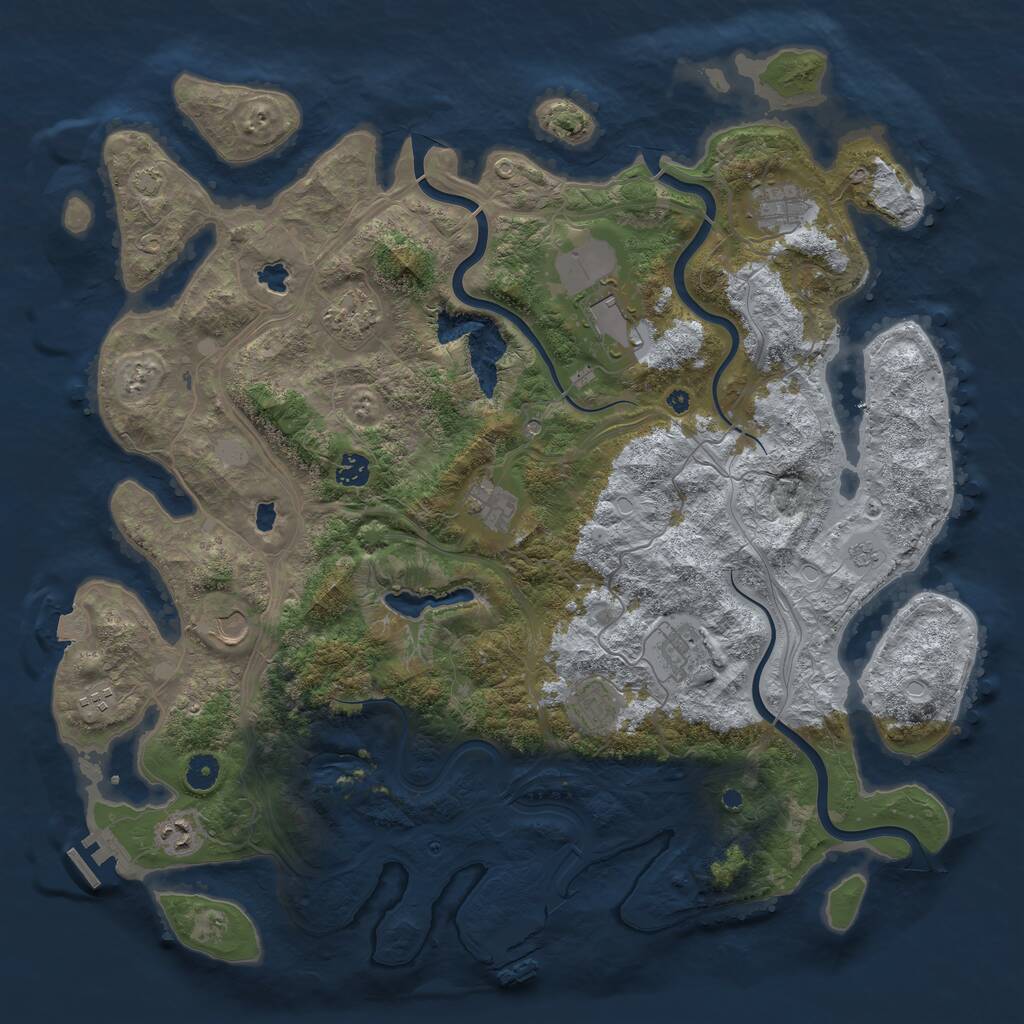 Rust Map: Procedural Map, Size: 4500, Seed: 1779898996, 16 Monuments