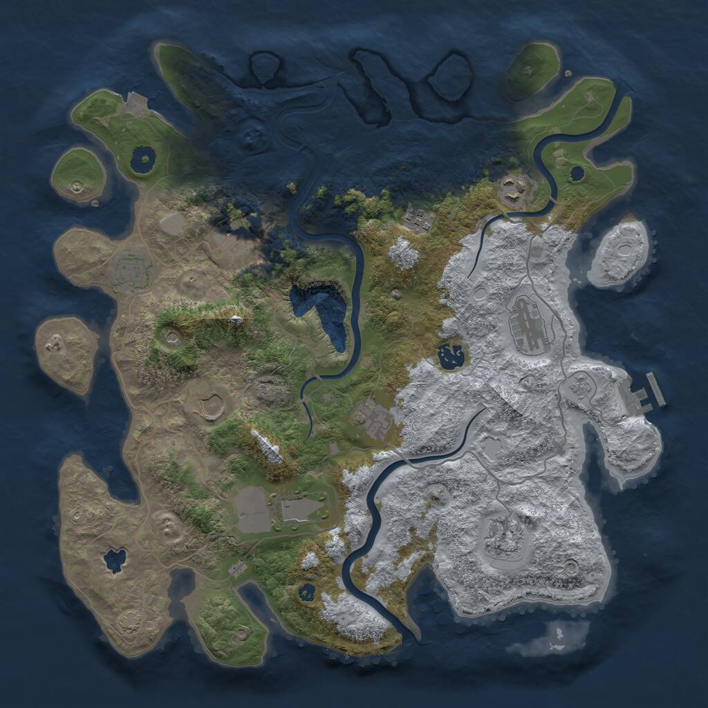 Rust Map: Procedural Map, Size: 4000, Seed: 4244780, 15 Monuments