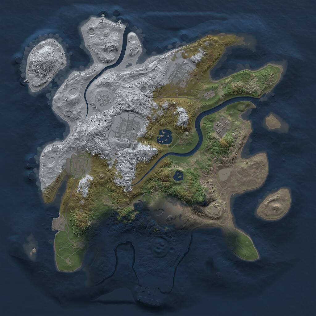 Rust Map: Procedural Map, Size: 3000, Seed: 1397348339, 11 Monuments