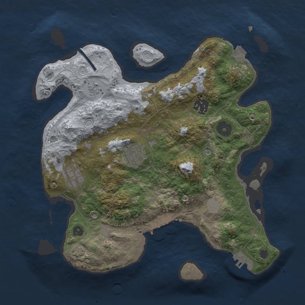 Rust Map: Procedural Map, Size: 3000, Seed: 563222641, 11 Monuments