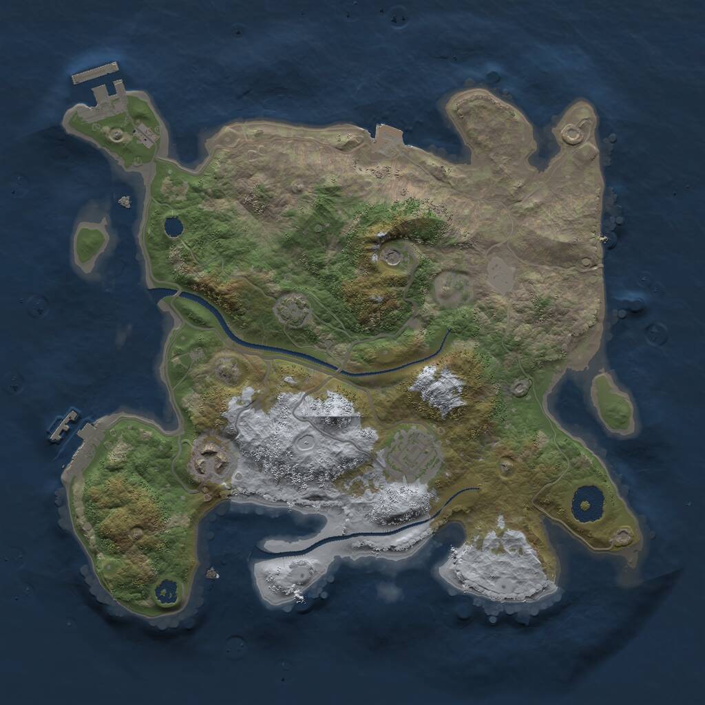 Rust Map: Procedural Map, Size: 3000, Seed: 1457286799, 7 Monuments