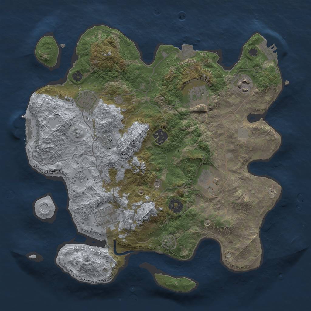 Rust Map: Procedural Map, Size: 3250, Seed: 1423113912, 15 Monuments