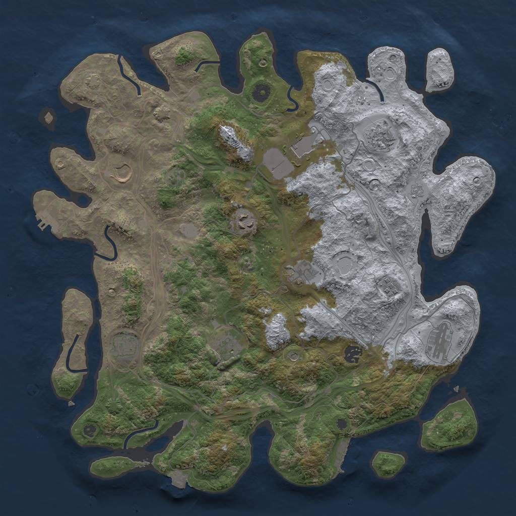 Rust Map: Procedural Map, Size: 4250, Seed: 80196, 18 Monuments