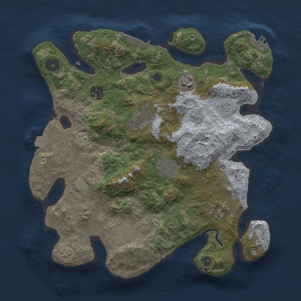 Rust Map: Procedural Map, Size: 3300, Seed: 1287041616, 15 Monuments