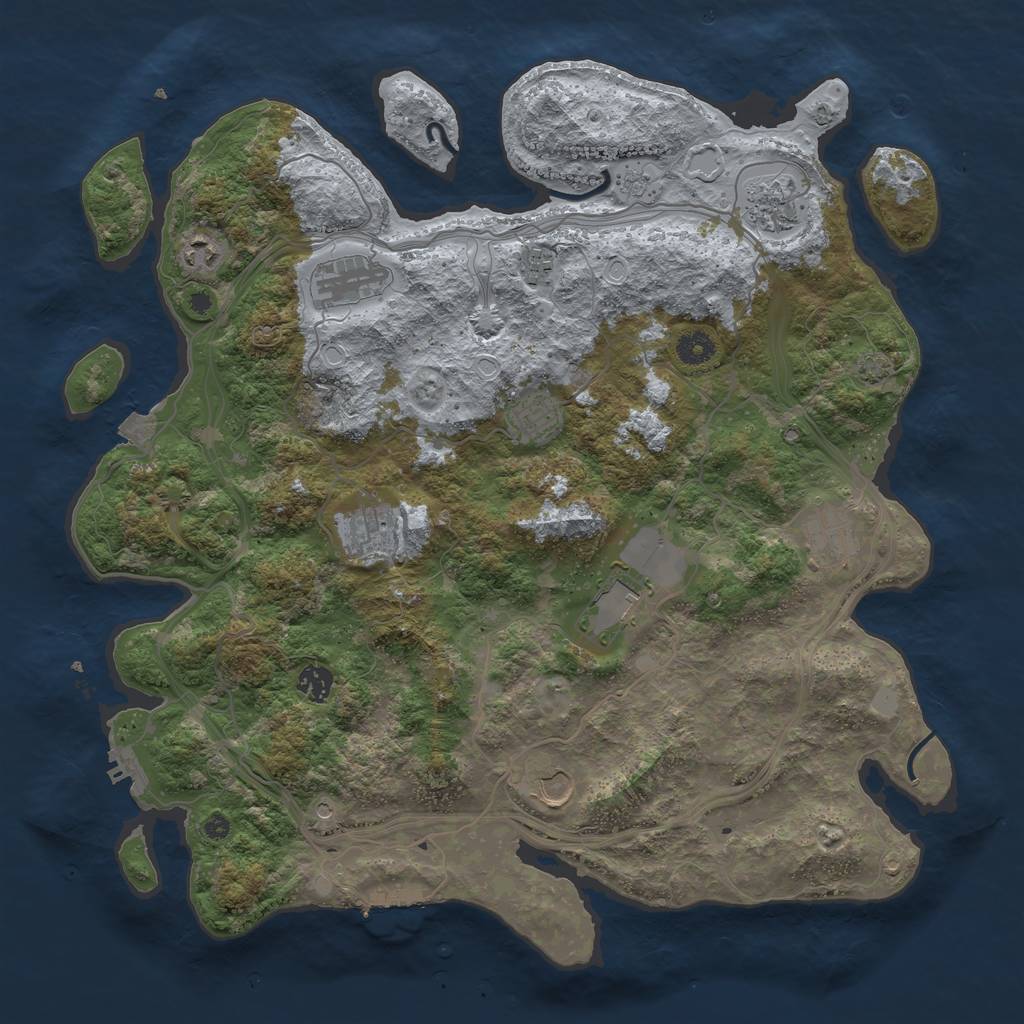 Rust Map: Procedural Map, Size: 4250, Seed: 92227419, 18 Monuments