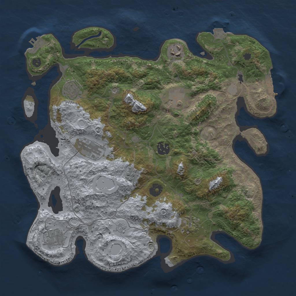 Rust Map: Procedural Map, Size: 3400, Seed: 15612711, 16 Monuments