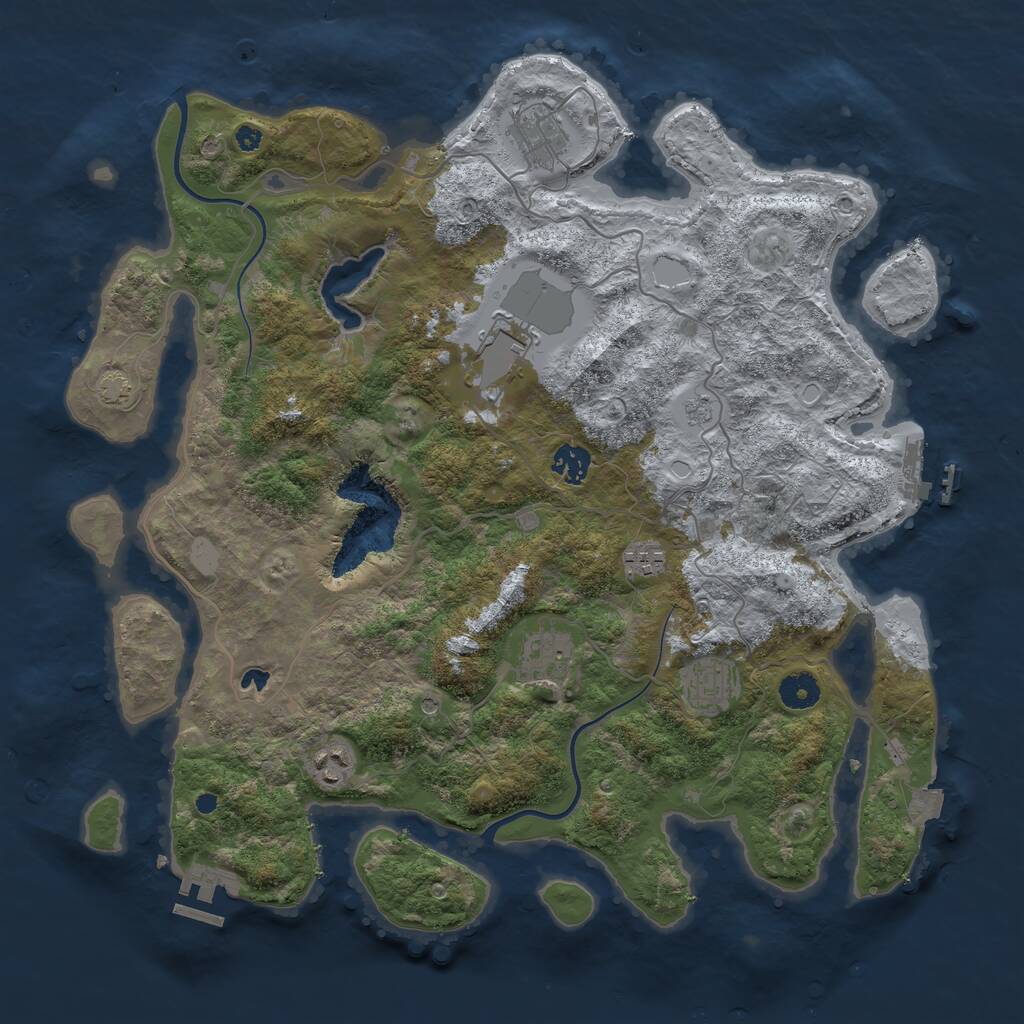 Rust Map: Procedural Map, Size: 4000, Seed: 805413021, 13 Monuments