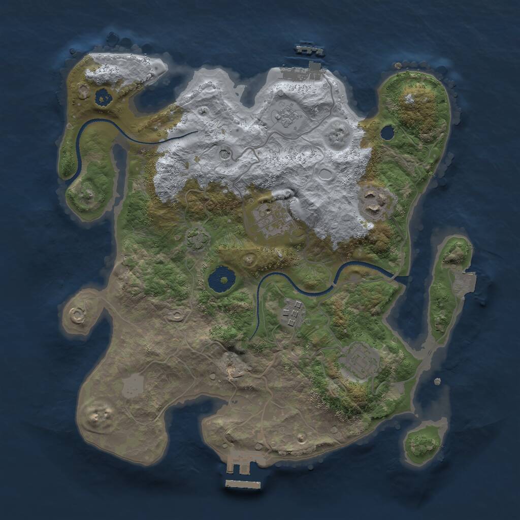 Rust Map: Procedural Map, Size: 3000, Seed: 1839804201, 10 Monuments