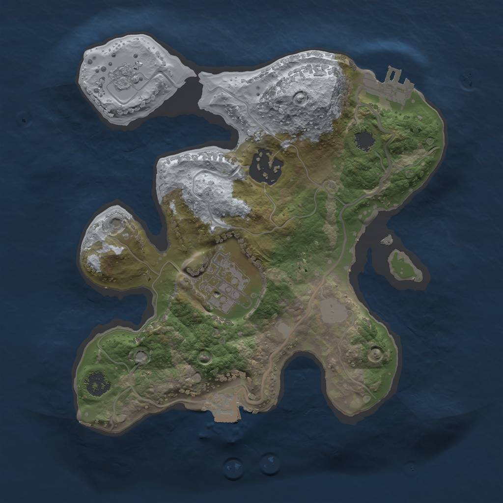 Rust Map: Procedural Map, Size: 2200, Seed: 214746546, 7 Monuments