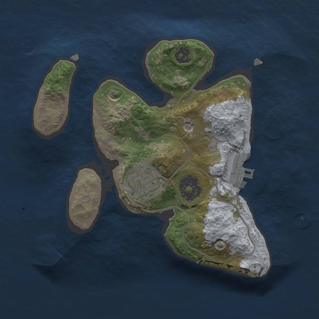 Rust Map: Procedural Map, Size: 2000, Seed: 1297438271, 6 Monuments
