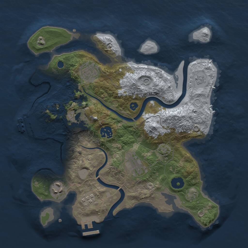 Rust Map: Procedural Map, Size: 3000, Seed: 947216286, 12 Monuments