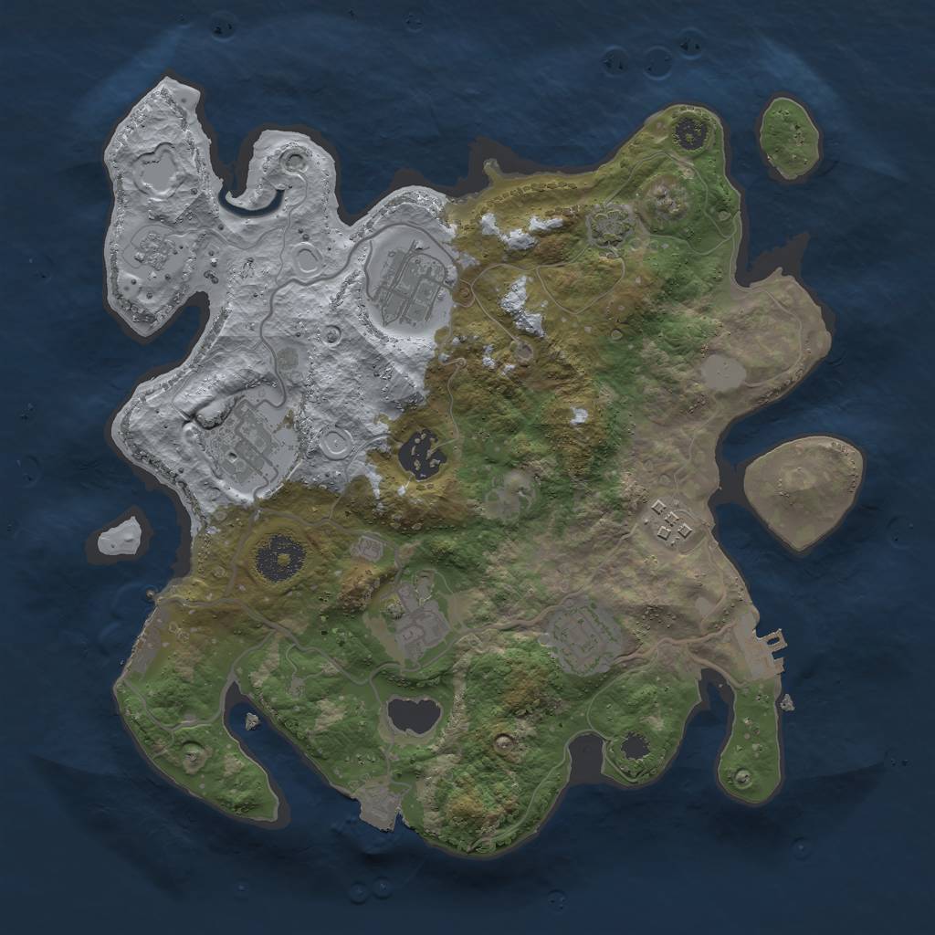 Rust Map: Procedural Map, Size: 3000, Seed: 1795190139, 13 Monuments