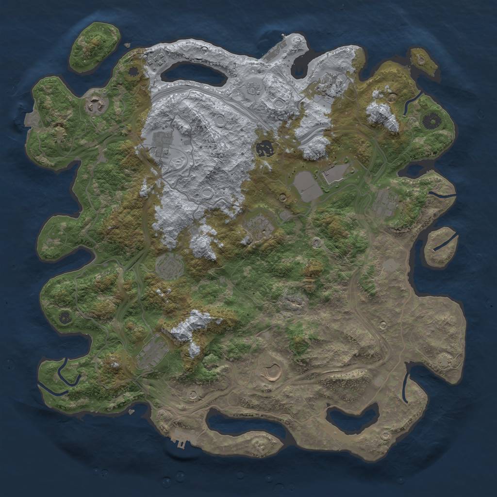 Rust Map: Procedural Map, Size: 4250, Seed: 936963454, 19 Monuments