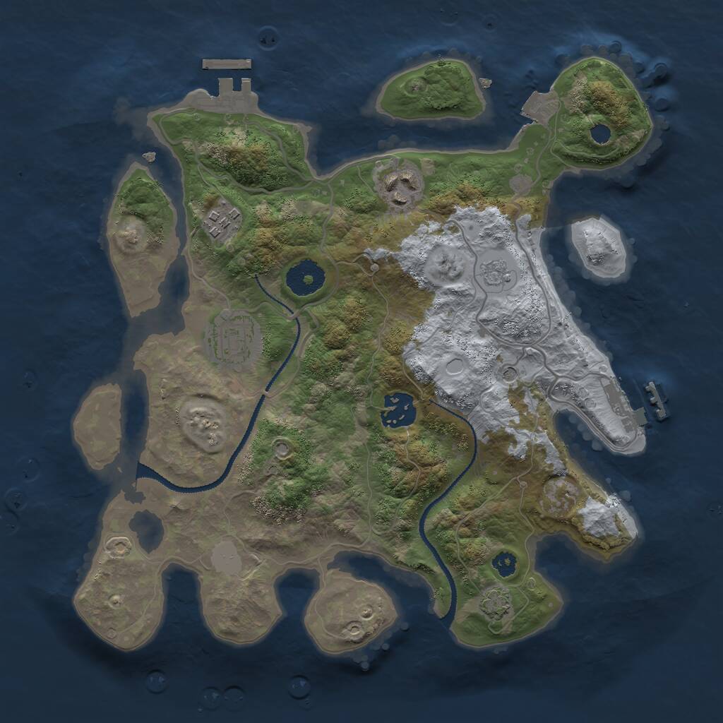 Rust Map: Procedural Map, Size: 3000, Seed: 162844164, 10 Monuments