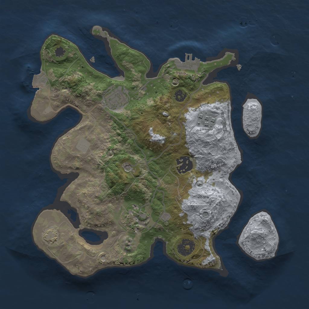 Rust Map: Procedural Map, Size: 2700, Seed: 197140021, 10 Monuments